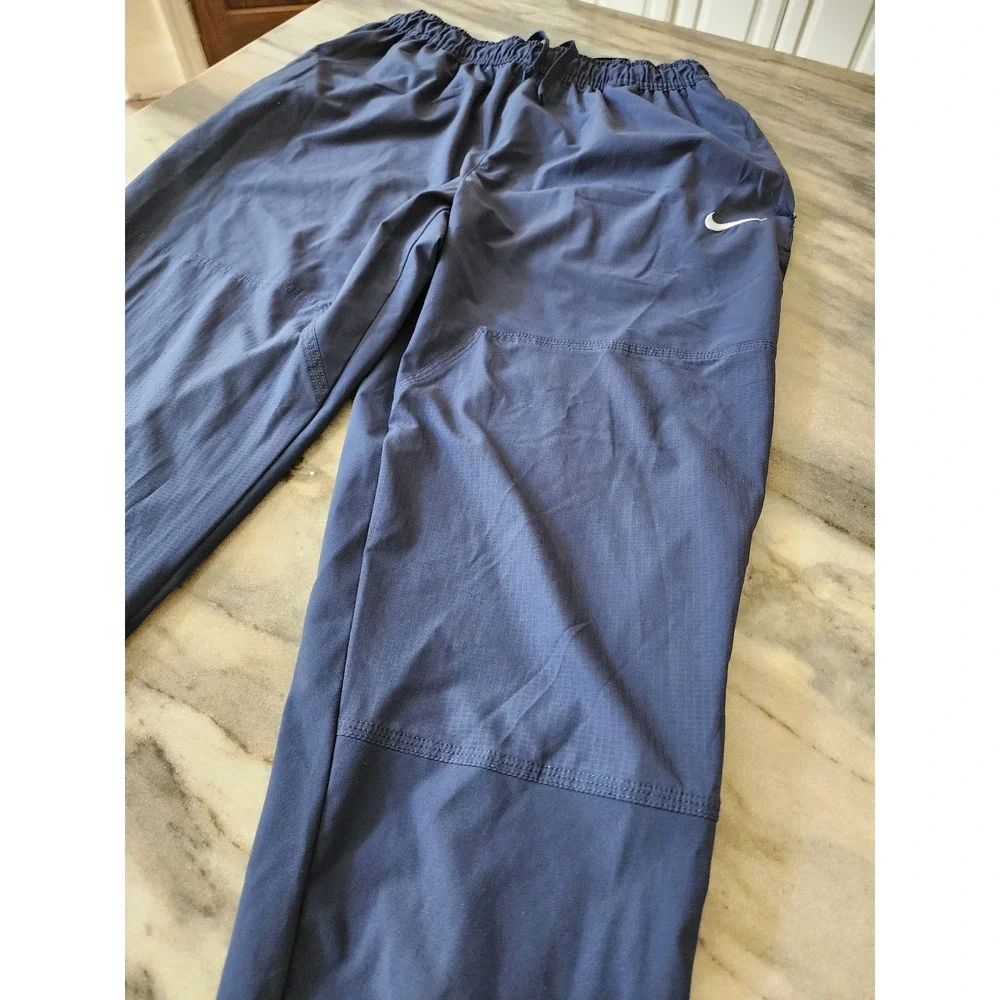Nike Womens‎ Navy Blue Tapered Track Pants Elastic Waist Small Swoosh Logo